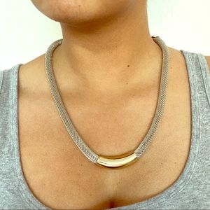 Two-tone chain metal necklace